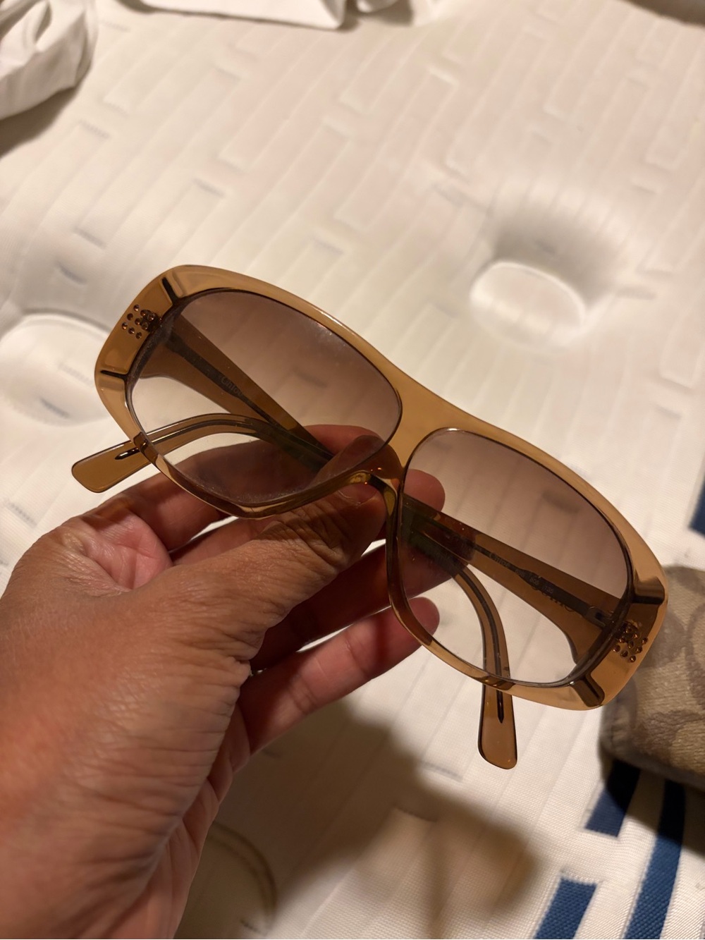 Chloe Amber Brown Oversized Women's Sunglasses